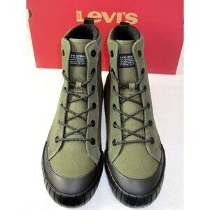 Levi's Strauss Men's La Paz Canvas Casual Boots Dusty Olive Green Black NIB